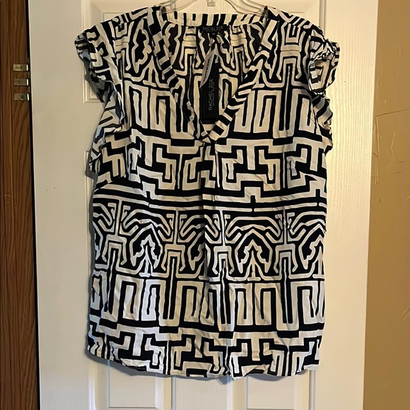 Rachel Zoe Tops - Black and White Geometric Print Top